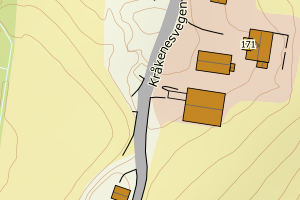 Kartbilde fra WMS-tjeneste av avviket