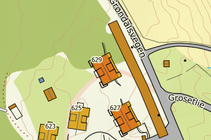 Kartbilde fra WMS-tjeneste av avviket