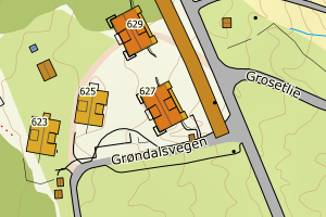 Kartbilde fra WMS-tjeneste av avviket