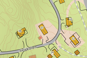 Kartbilde fra WMS-tjeneste av avviket