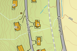 Kartbilde fra WMS-tjeneste av avviket