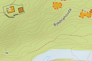 Kartbilde fra WMS-tjeneste av avviket