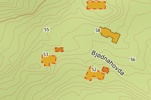 Kartbilde fra WMS-tjeneste av avviket