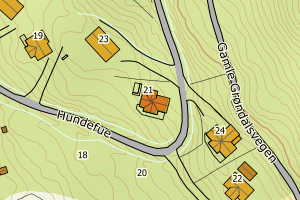 Kartbilde fra WMS-tjeneste av avviket