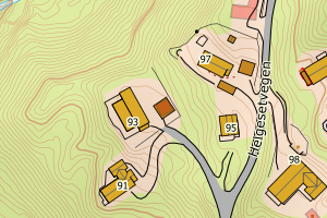 Kartbilde fra WMS-tjeneste av avviket