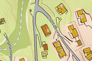 Kartbilde fra WMS-tjeneste av avviket