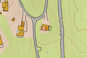 Kartbilde fra WMS-tjeneste av avviket