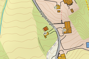 Kartbilde fra WMS-tjeneste av avviket