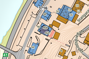 Kartbilde fra WMS-tjeneste av avviket
