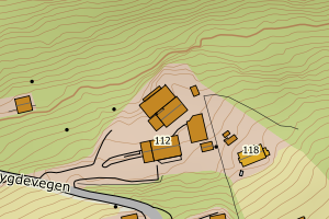 Kartbilde fra WMS-tjeneste av avviket