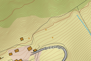 Kartbilde fra WMS-tjeneste av avviket