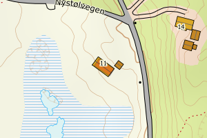 Kartbilde fra WMS-tjeneste av avviket