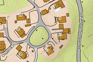 Kartbilde fra WMS-tjeneste av avviket