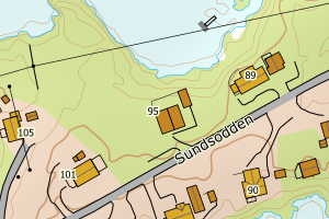 Kartbilde fra WMS-tjeneste av avviket