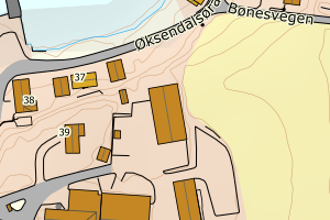 Kartbilde fra WMS-tjeneste av avviket