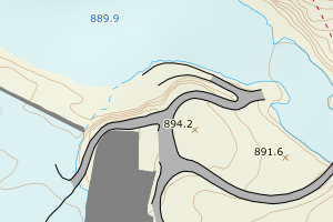 Kartbilde fra WMS-tjeneste av avviket
