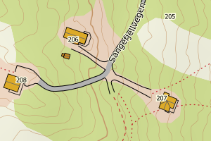 Kartbilde fra WMS-tjeneste av avviket