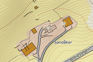 Kartbilde fra WMS-tjeneste av avviket