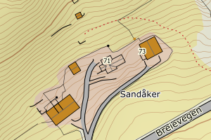 Kartbilde fra WMS-tjeneste av avviket