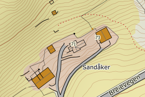 Kartbilde fra WMS-tjeneste av avviket