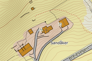 Kartbilde fra WMS-tjeneste av avviket