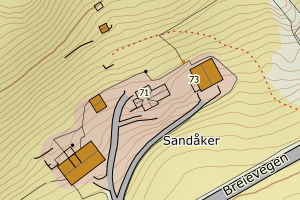 Kartbilde fra WMS-tjeneste av avviket