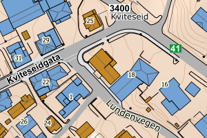 Kartbilde fra WMS-tjeneste av avviket