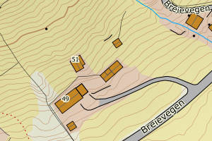 Kartbilde fra WMS-tjeneste av avviket