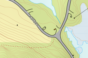 Kartbilde fra WMS-tjeneste av avviket