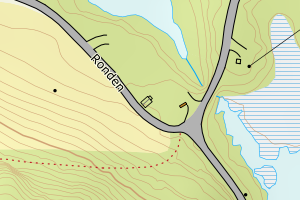 Kartbilde fra WMS-tjeneste av avviket