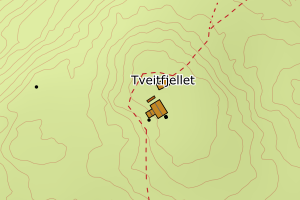 Kartbilde fra WMS-tjeneste av avviket