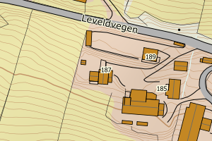 Kartbilde fra WMS-tjeneste av avviket