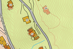 Kartbilde fra WMS-tjeneste av avviket