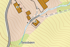 Kartbilde fra WMS-tjeneste av avviket