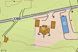 Kartbilde fra WMS-tjeneste av avviket
