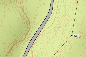 Kartbilde fra WMS-tjeneste av avviket
