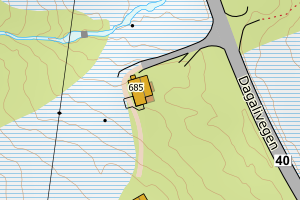 Kartbilde fra WMS-tjeneste av avviket