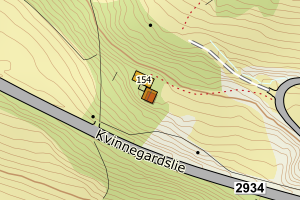 Kartbilde fra WMS-tjeneste av avviket