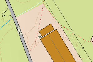 Kartbilde fra WMS-tjeneste av avviket
