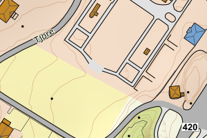 Kartbilde fra WMS-tjeneste av avviket