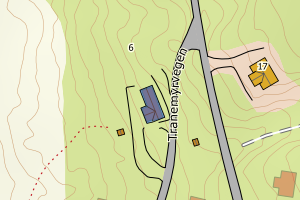 Kartbilde fra WMS-tjeneste av avviket