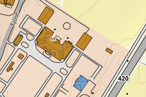 Kartbilde fra WMS-tjeneste av avviket