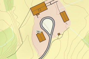 Kartbilde fra WMS-tjeneste av avviket