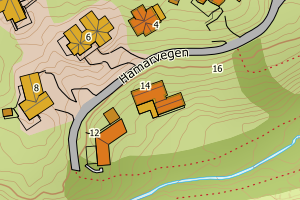 Kartbilde fra WMS-tjeneste av avviket