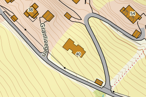 Kartbilde fra WMS-tjeneste av avviket