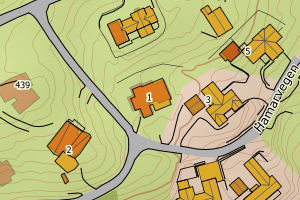 Kartbilde fra WMS-tjeneste av avviket