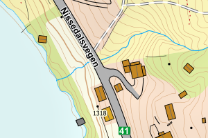 Kartbilde fra WMS-tjeneste av avviket