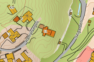 Kartbilde fra WMS-tjeneste av avviket