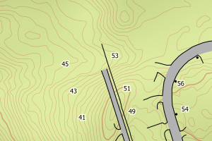 Kartbilde fra WMS-tjeneste av avviket