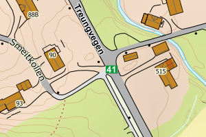 Kartbilde fra WMS-tjeneste av avviket